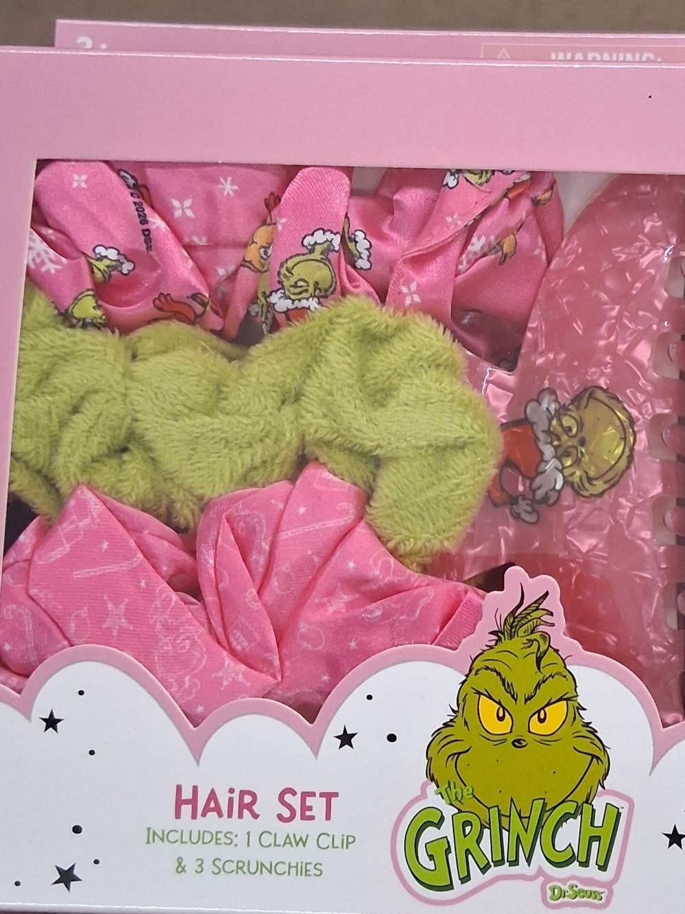New The Grinch Pink Hair Accessory Set